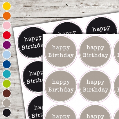 Textaufkleber - typewriter - happy birthday