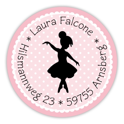 Schulaufkleber I Namensaufkleber fr die Schule Ballerina