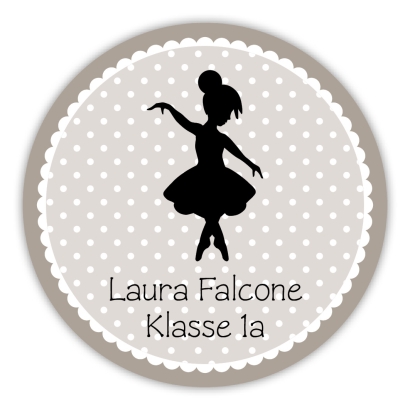 Schulaufkleber I Namensaufkleber fr die Schule Ballerina