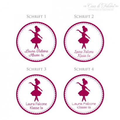 Namensstempel Ballerina