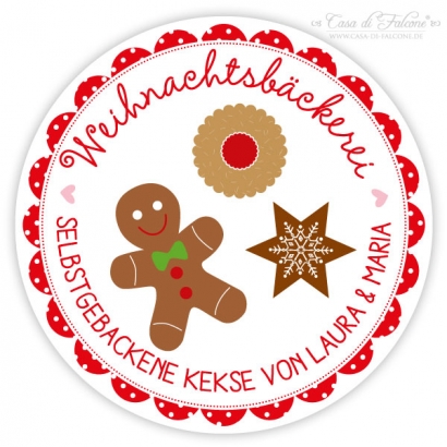 Aufkleber Weihnachtsbckerei