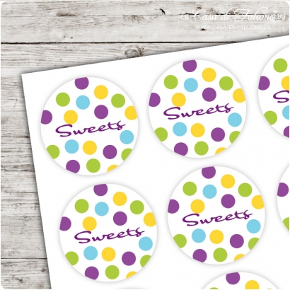 Motivaufkleber Konfetti - sweets