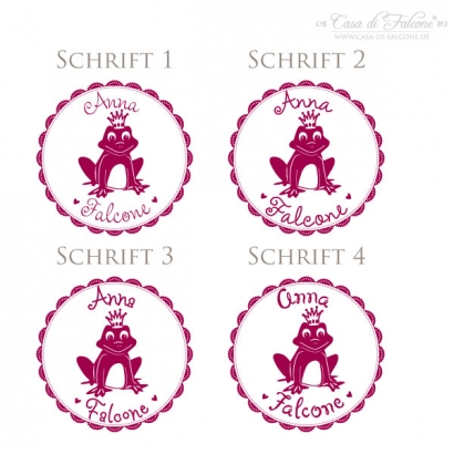 Namensstempel Frosch