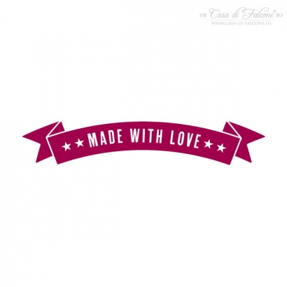 Textstempel Banner made with love