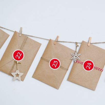 Adventskalender Aufkleber Klassik Farbwahl
