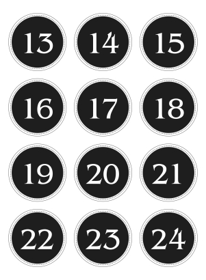 Adventskalender Aufkleber Klassik Farbwahl