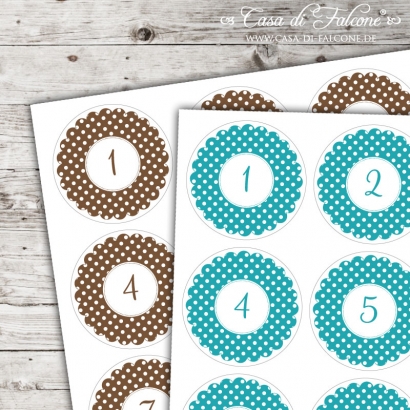 Adventskalender Aufkleber Dots Farbwahl