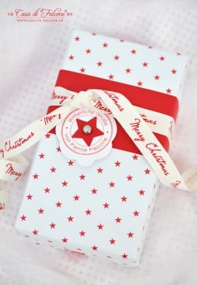Geschenkpapier Star rot