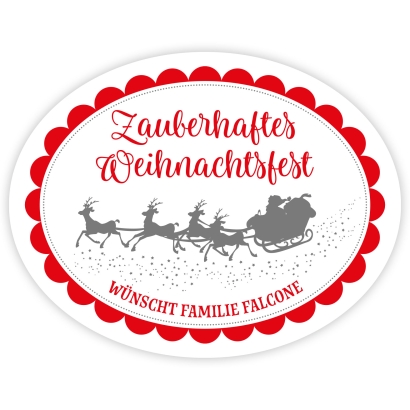 Aufkleber Weihnachten Weihnachtsschlitten