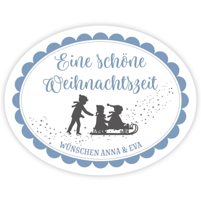 Aufkleber Winterkinder