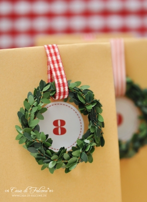 Adventskalender Aufkleber Nostalgie