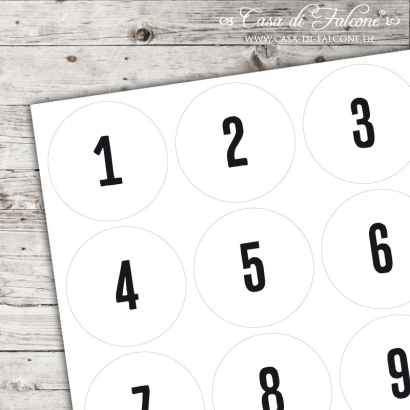 Adventskalender Zahlenaufkleber simple