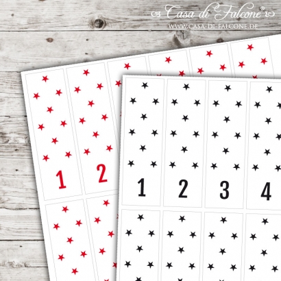 Adventskalender little stars Verschlussetiketten