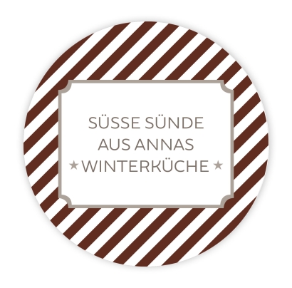 Weihnachtsaufkleber Stripes personalisiert
