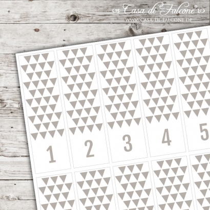 Adventskalender Triangle Verschlussetiketten grau