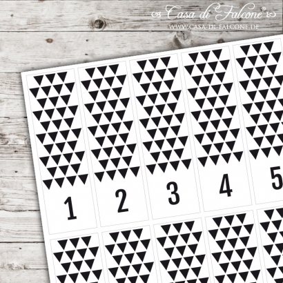 Adventskalender Triangle Verschlussetiketten schwarz