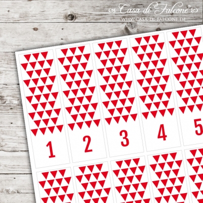 Adventskalender Triangle Verschlussetiketten rot