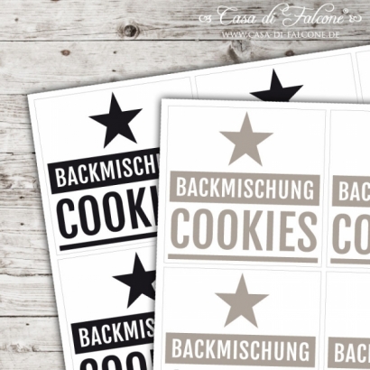 Motivaufkleber Backmischung Cookies