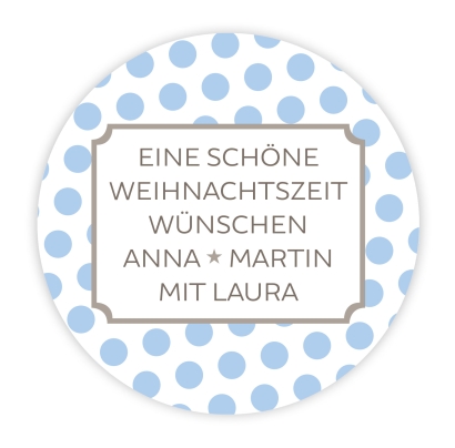 Weihnachtsaufkleber Big Dots personalisiert