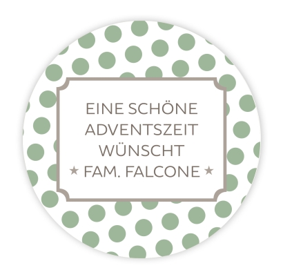Weihnachtsaufkleber Big Dots personalisiert