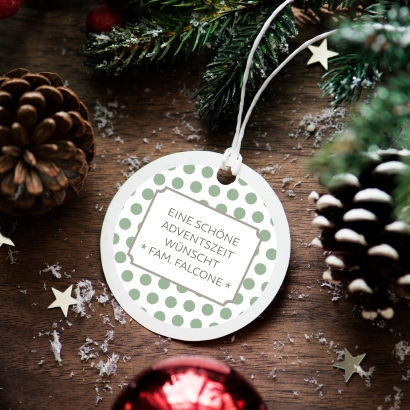 Weihnachtsaufkleber Big Dots personalisiert