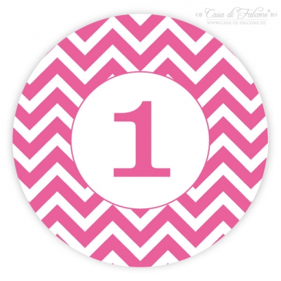 Zahlenaufkleber chevron