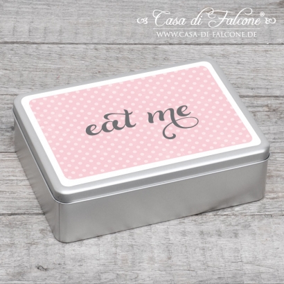 Personalisierte Dose Polka Dots eckig