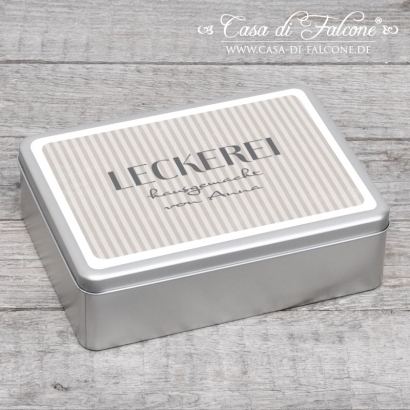 Personalisierte Dose Stripes eckig