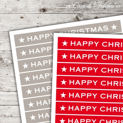 Textaufkleber - stretched - Happy Christmas