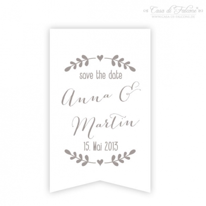 Personalisierte Aufkleber Hochzeit, Ranke