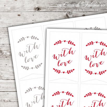 Motivaufkleber - Ranke - with love