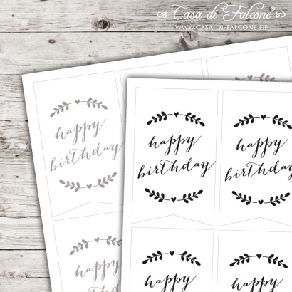 Motivaufkleber - Ranke- happy birthday