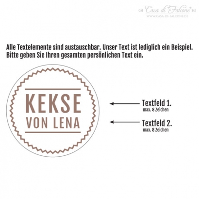 Personalisierter Keksstempel Zackenrand