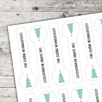 Verschlussetiketten Modern Tanne Eine schne Weihnachtszeit