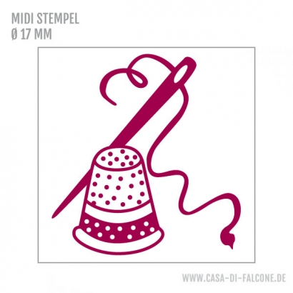 MIDI Motivstempel Nadel mit Fingerhut