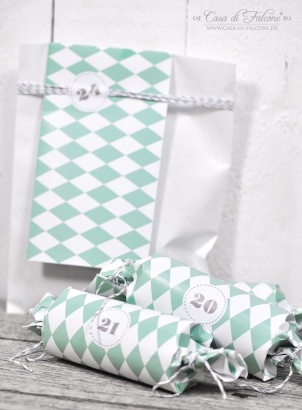 Geschenkpapier Harlekin mint