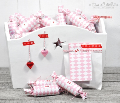 Geschenkpapier Harlekin rosa