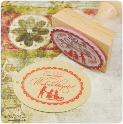 Papieranhnger oval 60x45 mm sandbraun SALE