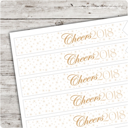 Motivaufkleber Fhnchen Cheers 2018