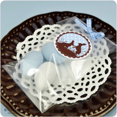 Aufkleber Ostern Hasenduo