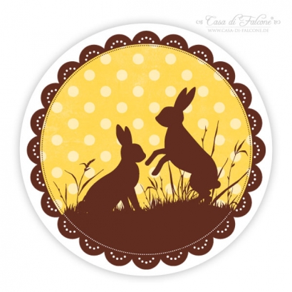 Aufkleber Ostern Hasenduo