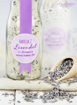 Motivaufkleber Badesalz lavendel