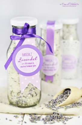 Motivaufkleber Badesalz lavendel