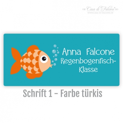 Schulaufkleber Fisch eckig