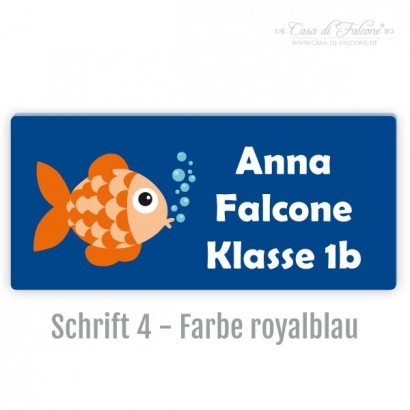 Schulaufkleber Fisch eckig