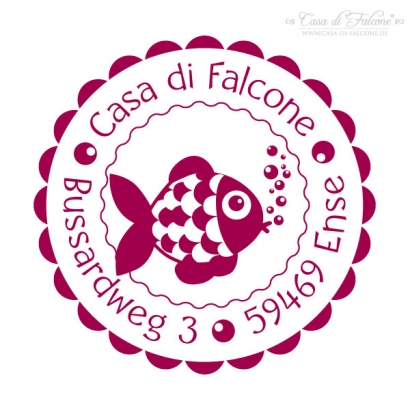 Kinderadressstempel Fisch