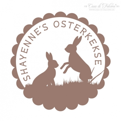 Personalisierter Keksstempel Hasenduo