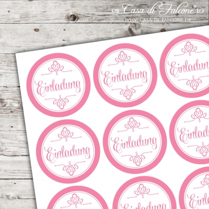 Motivaufkleber Prinzessin Einladung