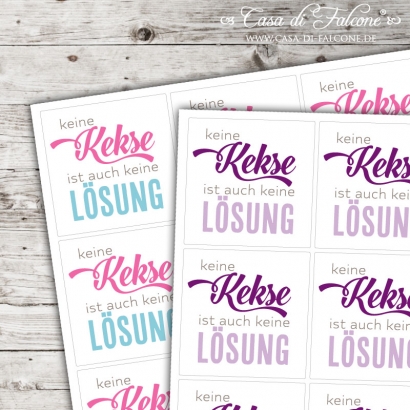 Motivaufkleber Typo Keine Kekse ist auch keine Lsung
