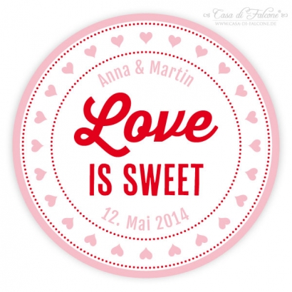 Hochzeitsaufkleber Love is sweet